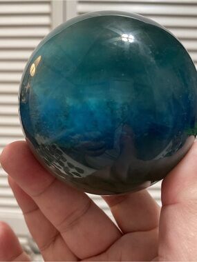 Flawless large blue fluorite sphere